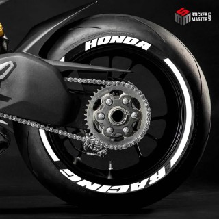 Honda Racing White Text + Striping - 1