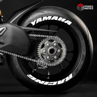 Yamaha Racing White Text Only Tire Wall Letters - 1