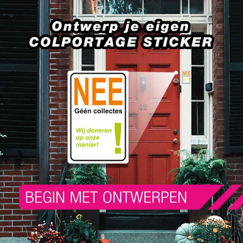 Ontwerp je eigen colportage sticker - 1