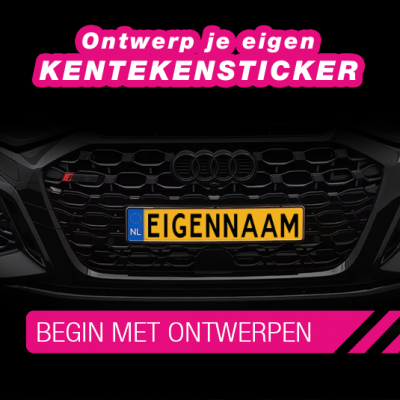 Kentekensticker Groot Sticker Eigen Naam - 1