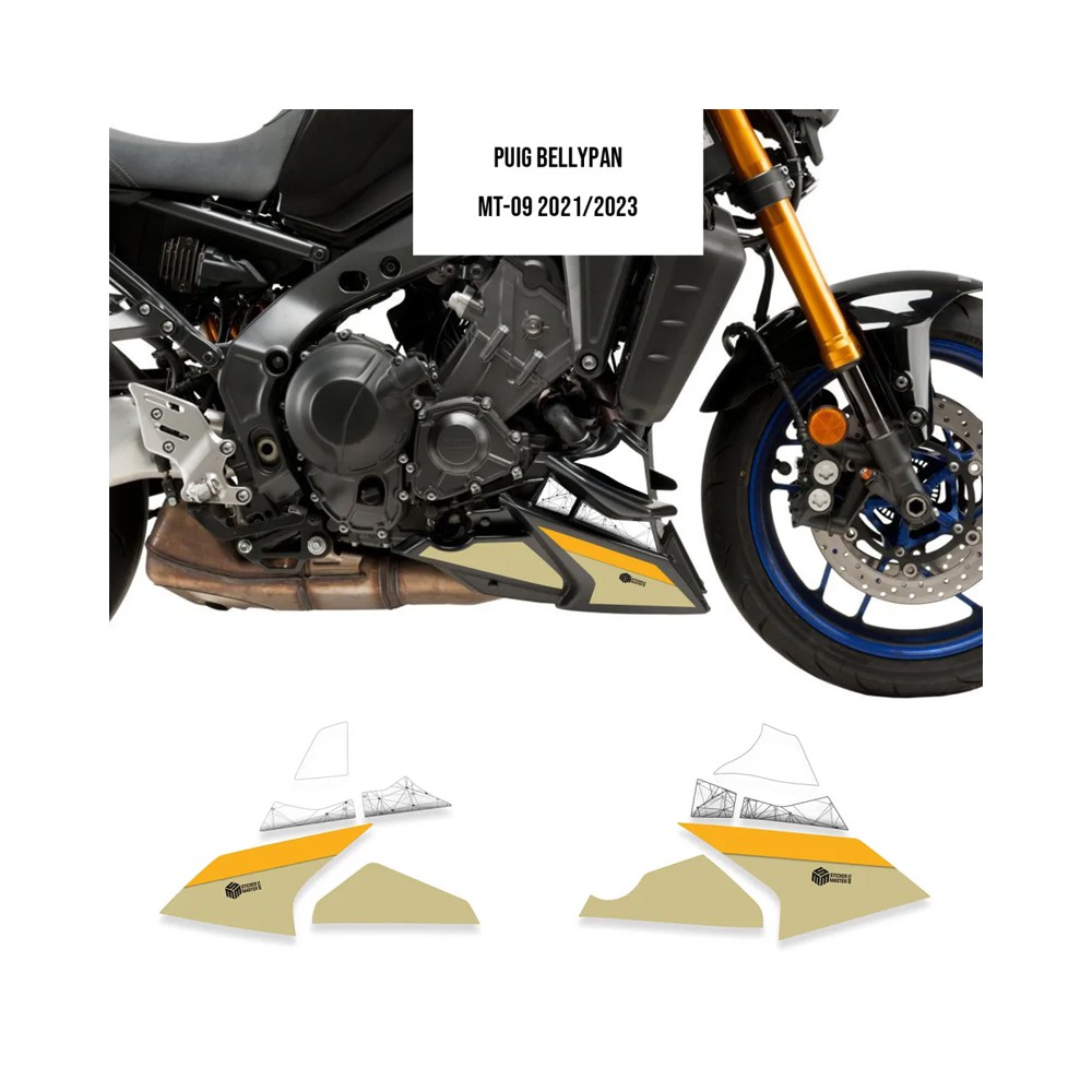 Motor stickers | Yamaha MT09 2021-2023 |  Bellypan Khaki - 1