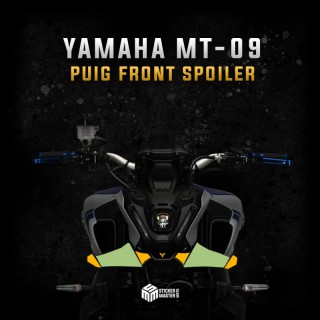 Yamaha MT-09 2021 – 2023 Puig Front Spoiler Khaki Yellow Sticker - 1