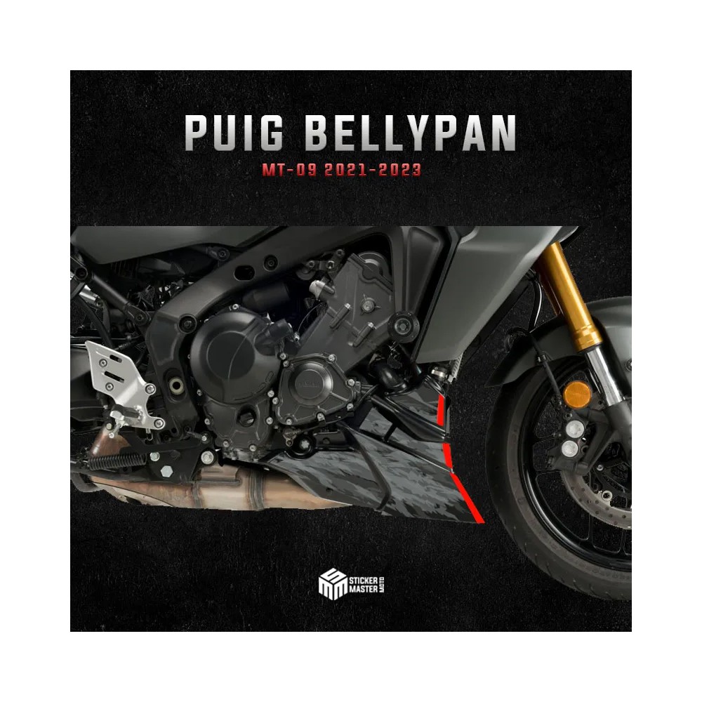 Yamaha MT-09 – 2021 – 2023 – Puig Bellypan – Camo Grey & Red - 3