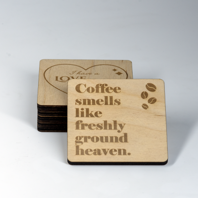 Onderzetters vierkant koffie quotes set - 2 Onderzetters vierkant koffie quotes set - 2