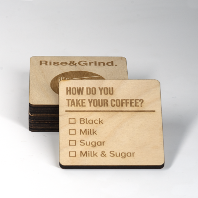 Onderzetters vierkant koffie quotes set - 4 Onderzetters vierkant koffie quotes set - 4
