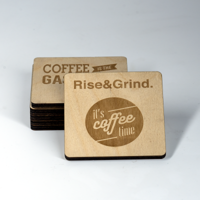 Onderzetters vierkant koffie quotes set - 5 Onderzetters vierkant koffie quotes set - 5