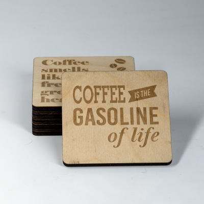 Onderzetters vierkant koffie quotes set - 6 Onderzetters vierkant koffie quotes set - 6