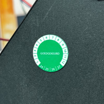 Keuringstickers Goedgekeurd - Groen / Wit - 2