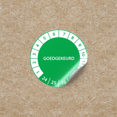 Keuringstickers Goedgekeurd - Groen / Wit - 1