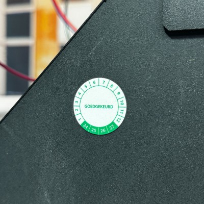 Keuringstickers Goedgekeurd - Wit / Groen - 2