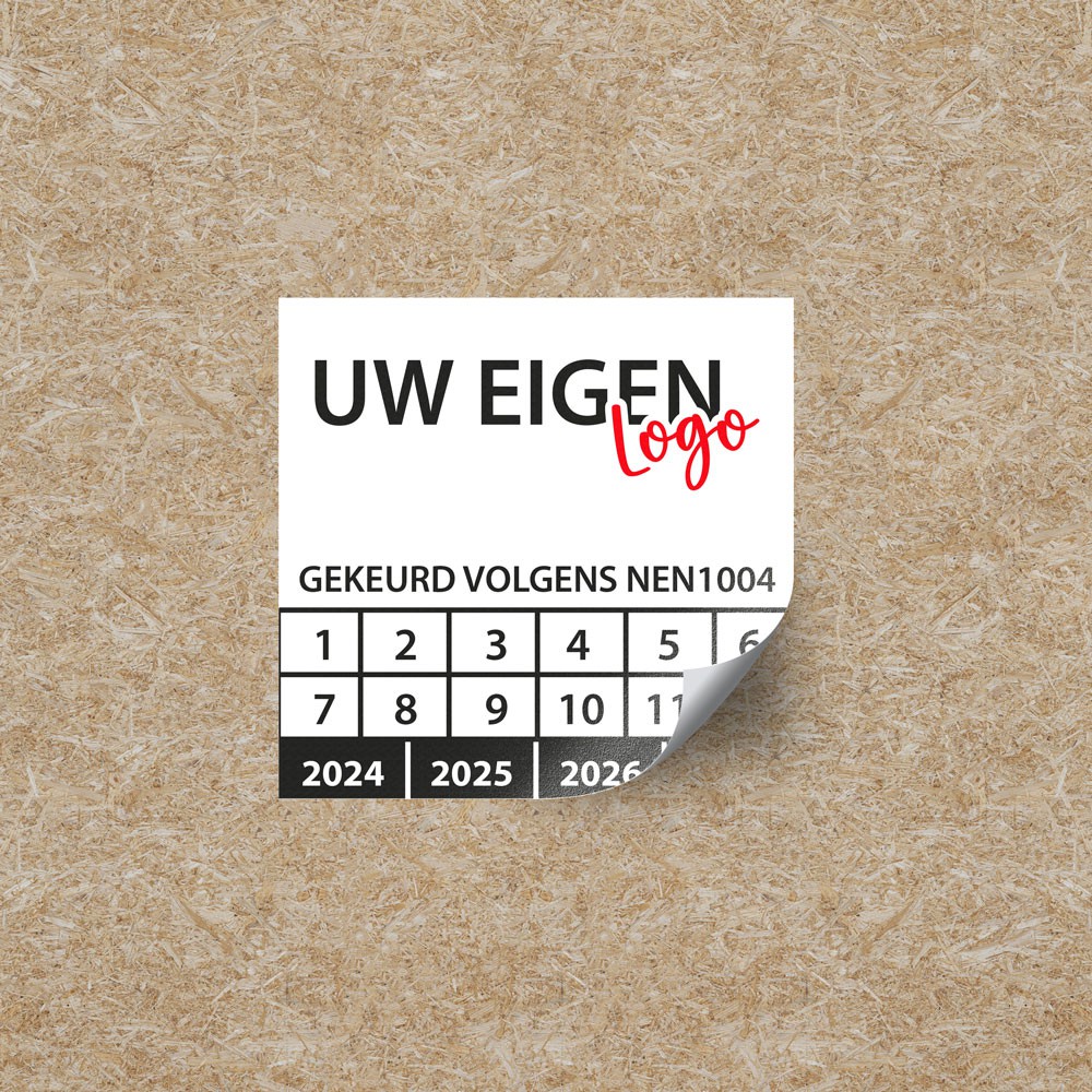 Keuringstickers NEN1004 Uw Eigen Logo - Vierkant - 1
