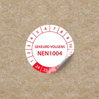 Keuringstickers NEN1004 Cirkel - Rood - 1