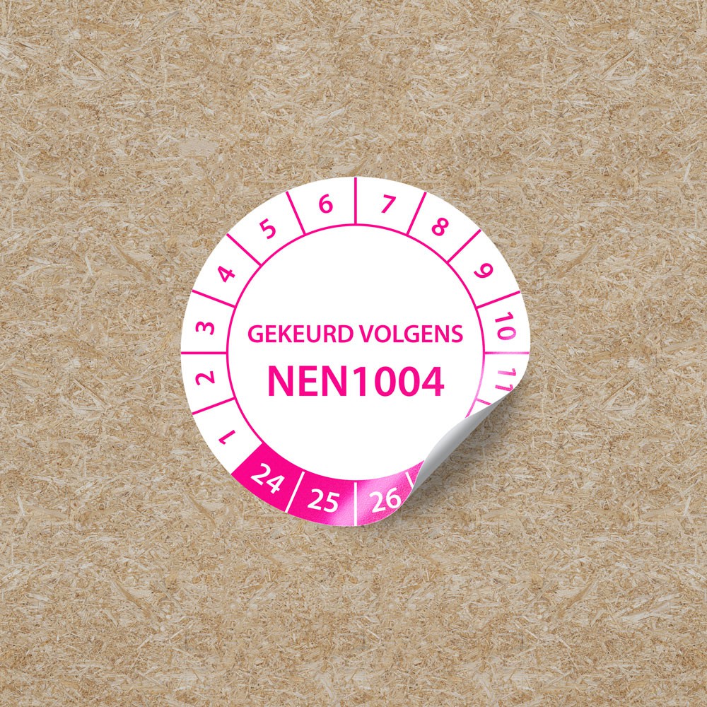 Inspektionsaufkleber NEN1004 Kreis – Pink - 1