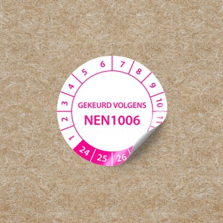 Inspektionsaufkleber NEN1006 Kreis – Pink - 1