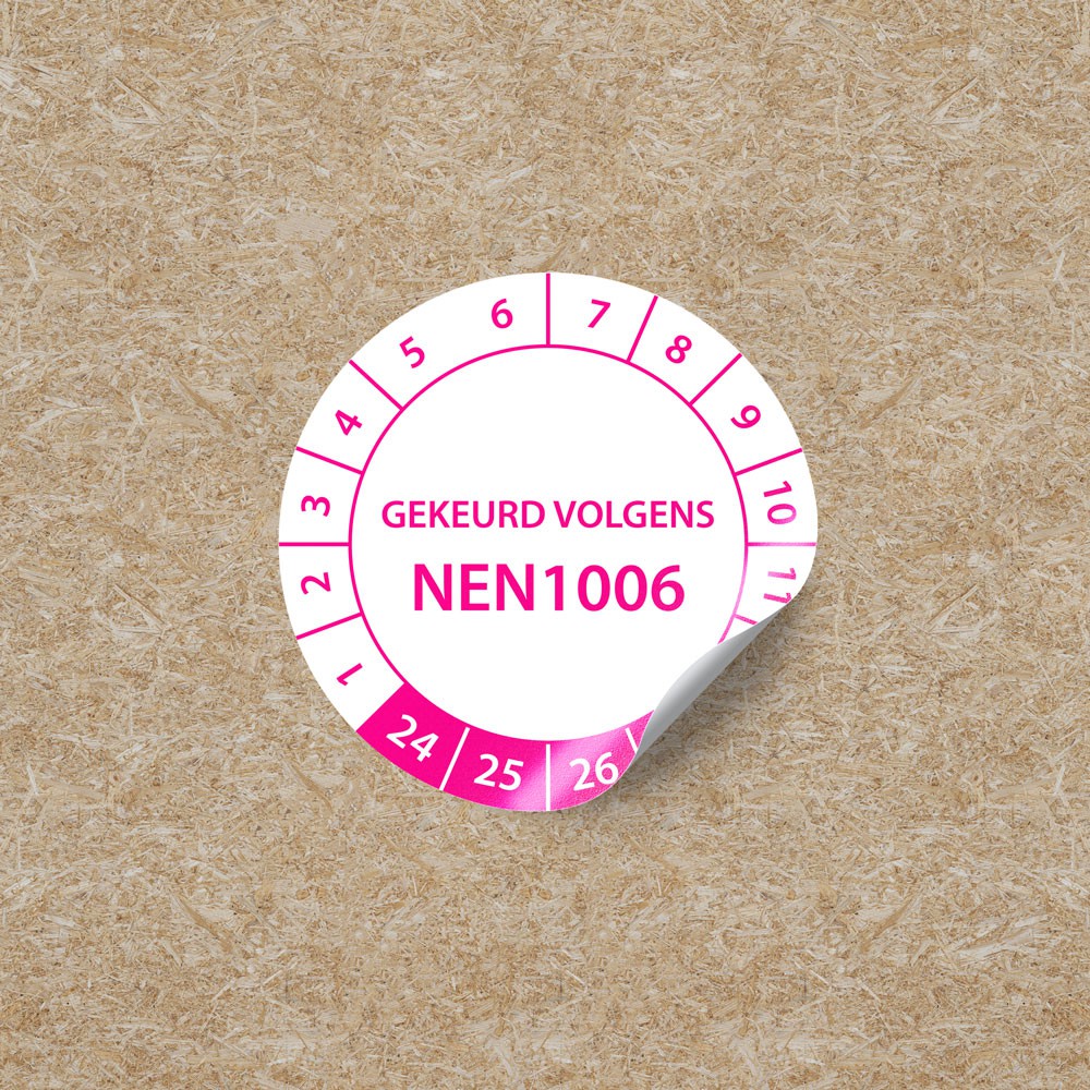 Inspektionsaufkleber NEN1006 Kreis – Pink - 1