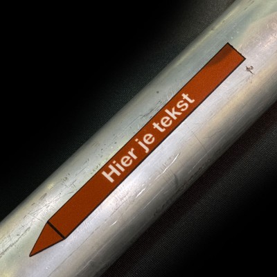 Leidingmarkering sticker | Ontvlambare stof | eigen tekst - 4