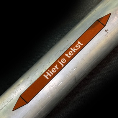 Leidingmarkering sticker | Ontvlambare stof | eigen tekst - 5