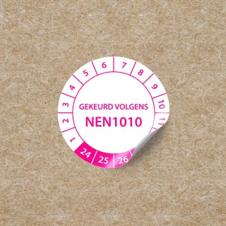 Keuringstickers NEN1010 Cirkel - Roze - 1