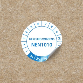 Inspektionsaufkleber NEN1010 Kreis – Blau - 1
