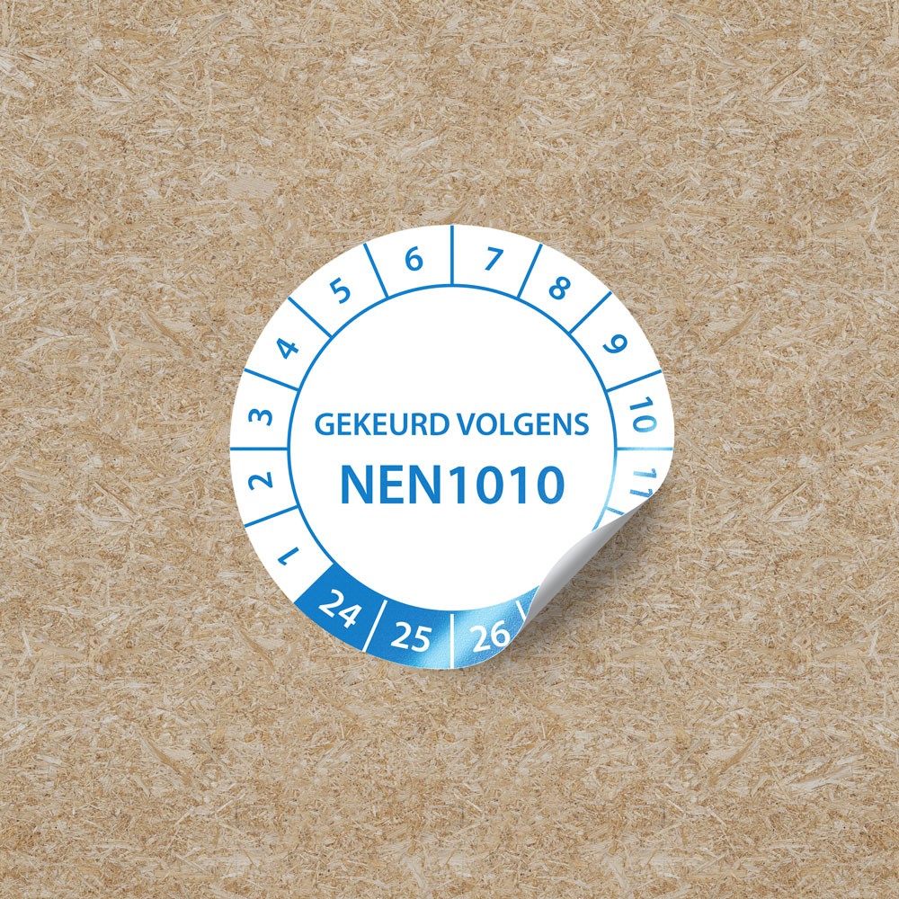 Inspektionsaufkleber NEN1010 Kreis – Blau - 1