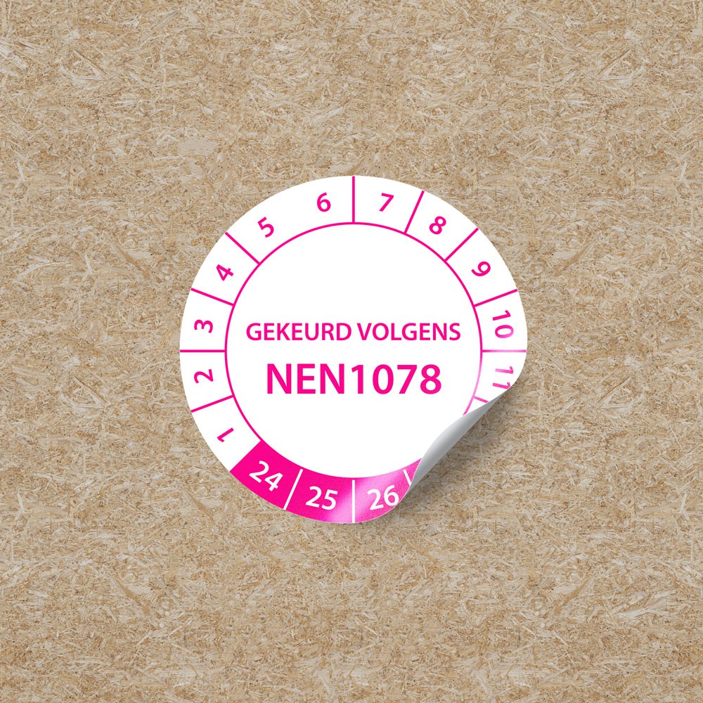 Inspektionsaufkleber NEN1078 Kreis – Pink - 1
