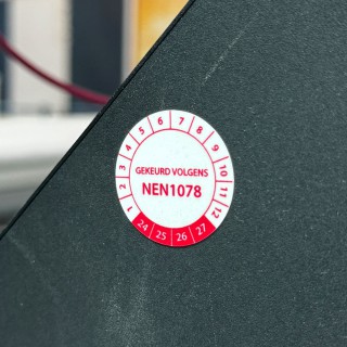 Keuringstickers NEN1078 Cirkel - Rood - 2