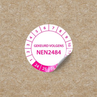 Inspektionsaufkleber NEN2484 Kreis – Pink - 1