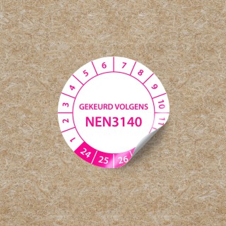 Inspektionsaufkleber NEN3140 Kreis – Pink - 1