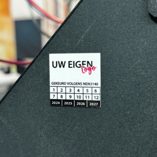 Keuringstickers NEN3140 Uw Eigen Logo - Vierkant - 2