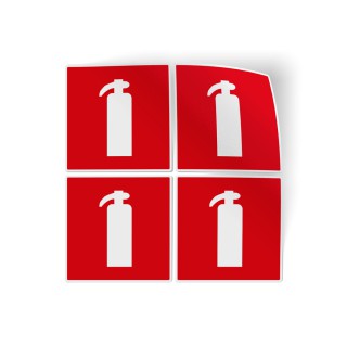 Brandblusser brandveiligheid set van 4 stickers - 1