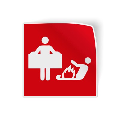 Branddeken brandveiligheid sticker - 1