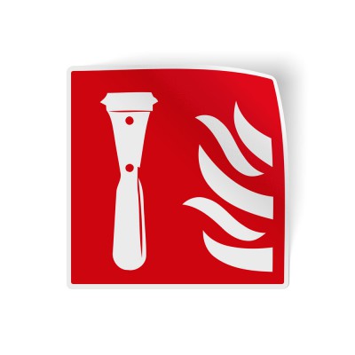 Noodhamer brandbeveiliging sticker - 1