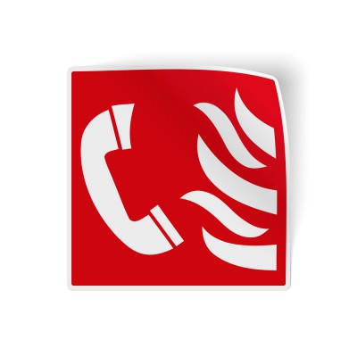 Noodtelefoon met vlam brandbeveiliging sticker - 1