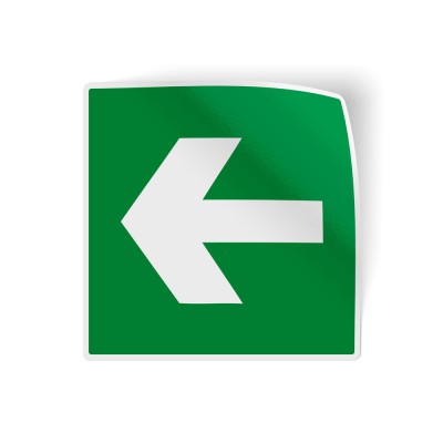 Pijl groen brandbeveiliging sticker - 1