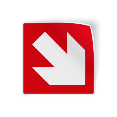 Pijl schuin brand beveiliging sticker - 1