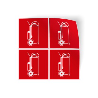 Bluswagen brandveiligheid Set van 4 stickers - 1
