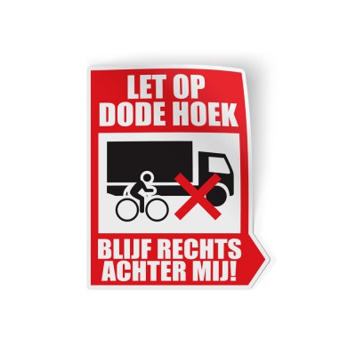 Gebodspictogram Let Op! Dode Hoek Sticker - 1