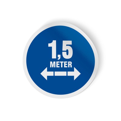 1,5 Meter Afstand Verplicht Corona Sticker - 1 1,5 Meter Afstand Verplicht Corona Sticker - 1