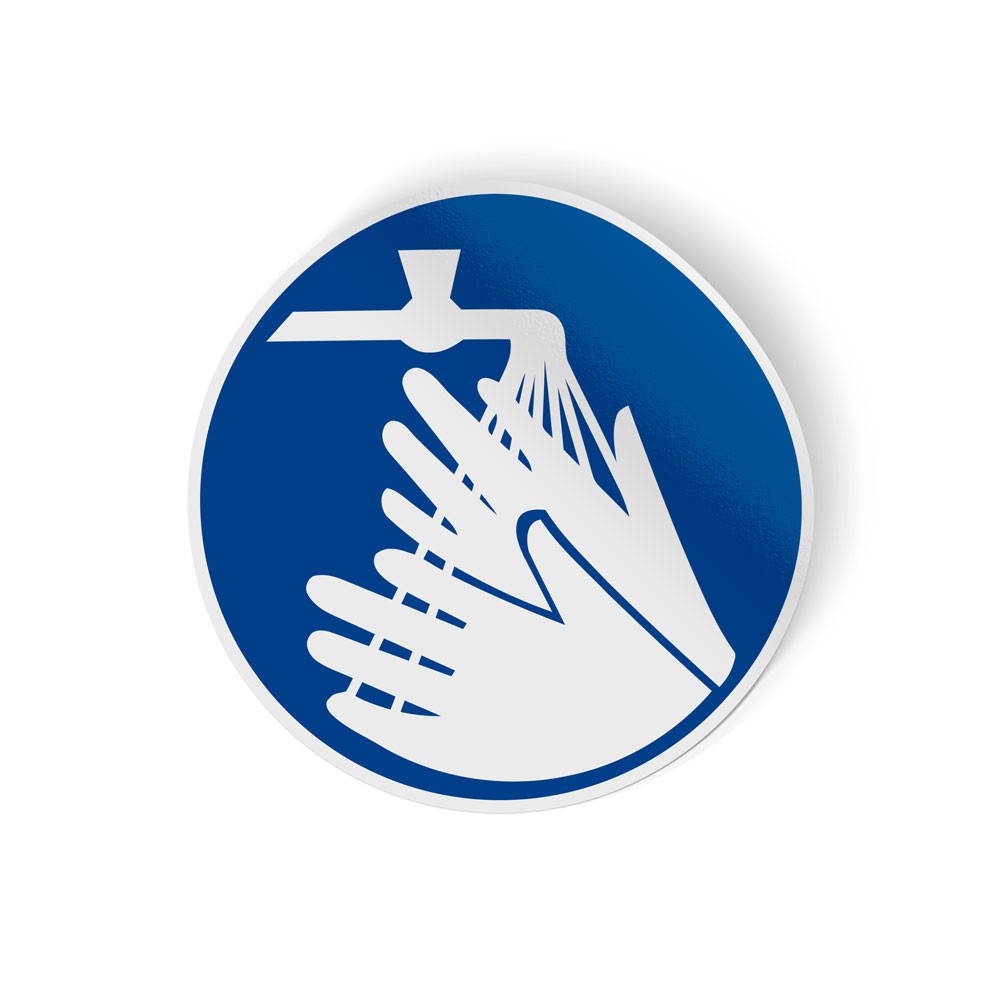 Gebodspictogram Handen wassen verplicht sticker - 1