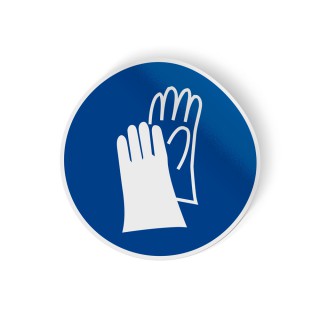 Gebodspictogram Handschoenen verplicht sticker - 1