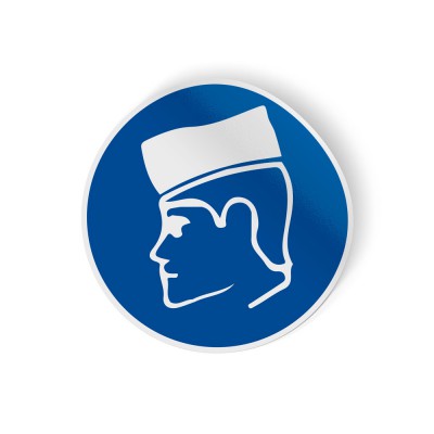 Gebodspictogram Beschermpetje verplicht sticker - 1