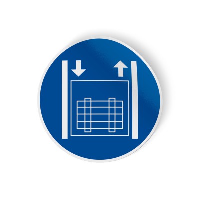 Gebodspictogram Goederenlift verplicht sticker - 1 Gebodspictogram Goederenlift verplicht sticker - 1