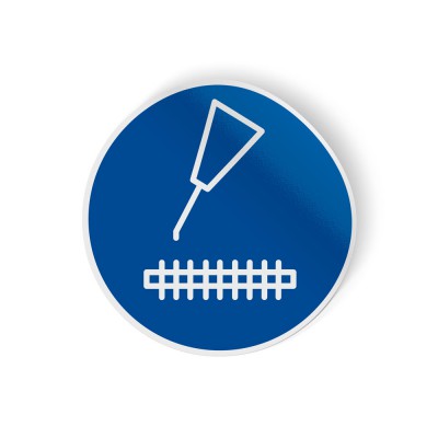 Gebodspictogram Messen olien voor in gebruik nemen sticker - 1