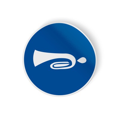 Gebodspictogram Signaal geven verplicht sticker - 1