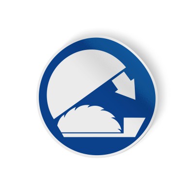 Gebodspictogram Zaagblad sluiten sticker - 1