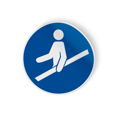Gebodspictogram Houd reling vast sticker - 1 Gebodspictogram Houd reling vast sticker - 1
