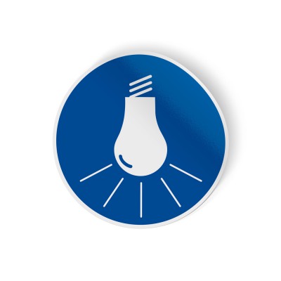 Gebodspictogram lampen aan laten sticker - 1 Gebodspictogram lampen aan laten sticker - 1
