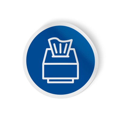 Papieren Zakdoek Verplicht Corona Sticker - 1