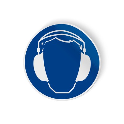 Gebodspictogram Gehoorbescherming verplicht sticker - 1