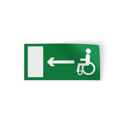 Mindervalide links sticker nooduitgang pictogrammen - 1